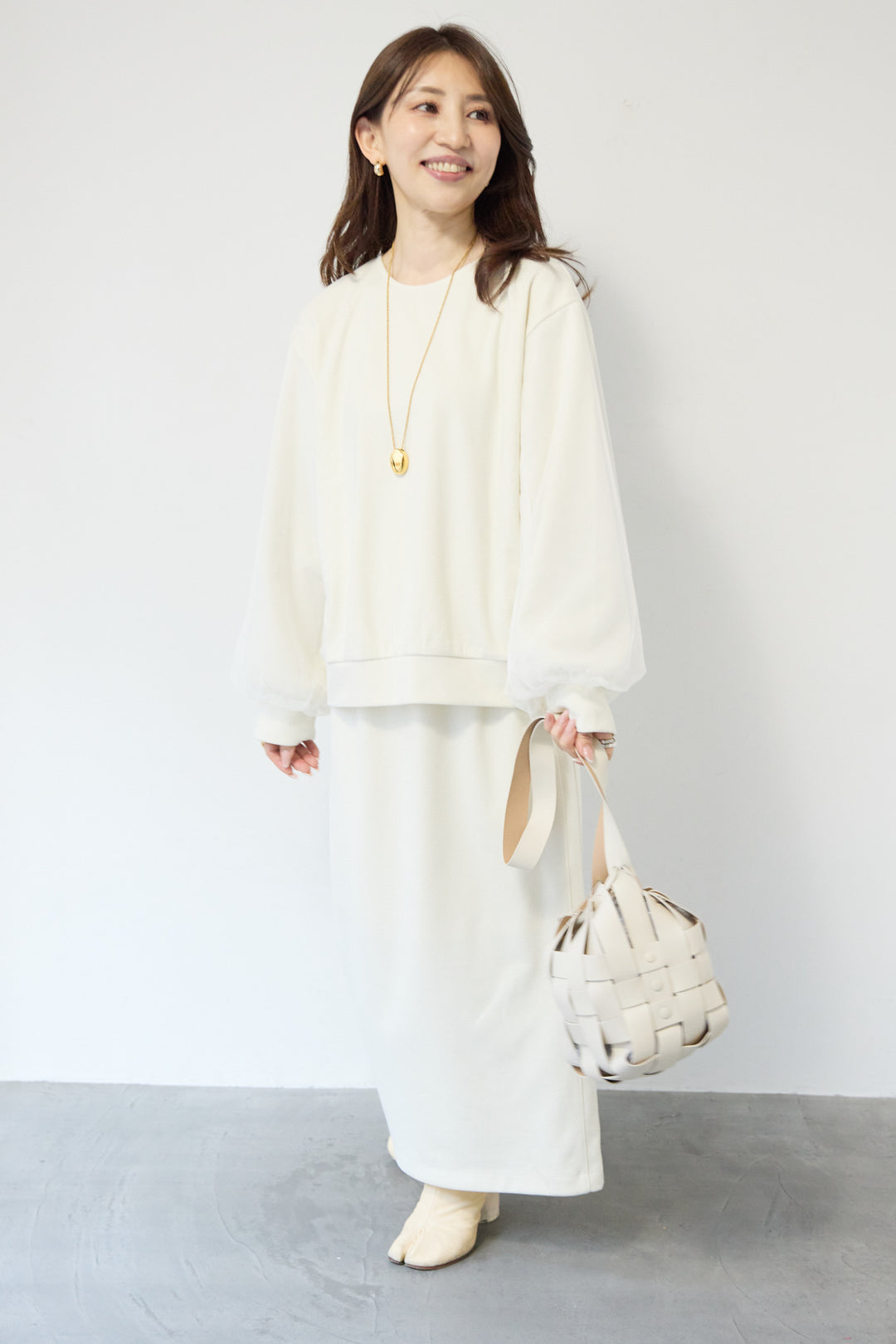 ニットコーデュロイストレートスカート