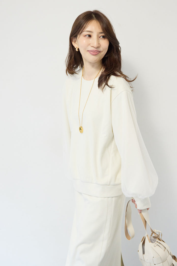 [SET]ニットコーデュロイプルオーバー+ニットコーデュロイストレートスカート(2set)