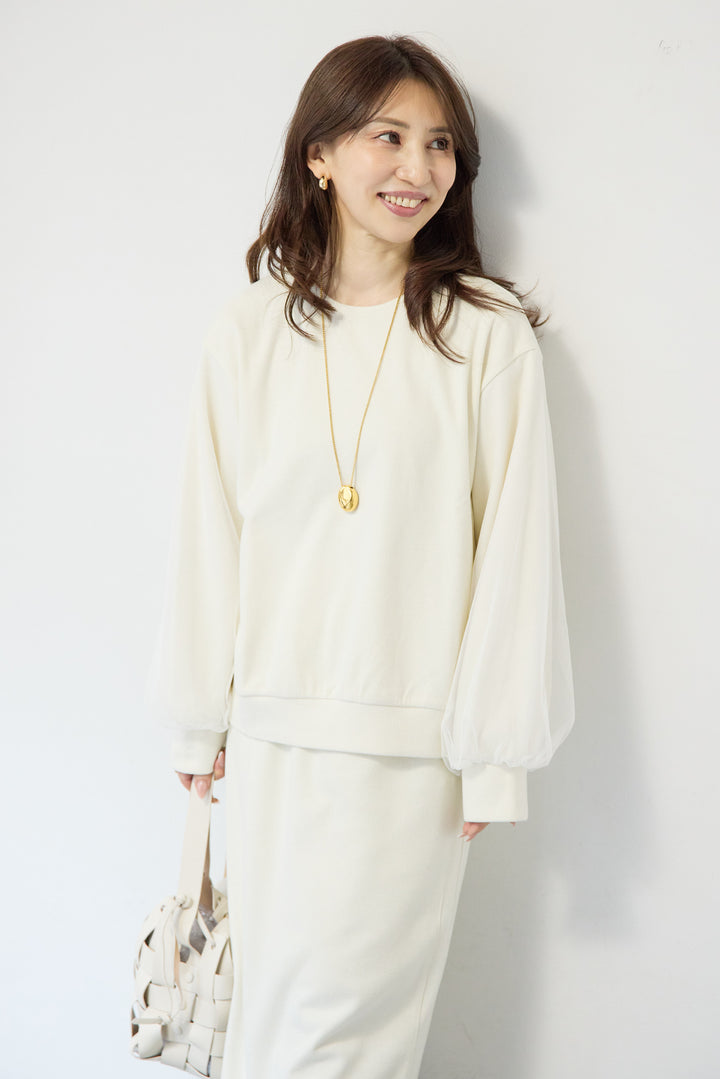 ニットコーデュロイプルオーバー