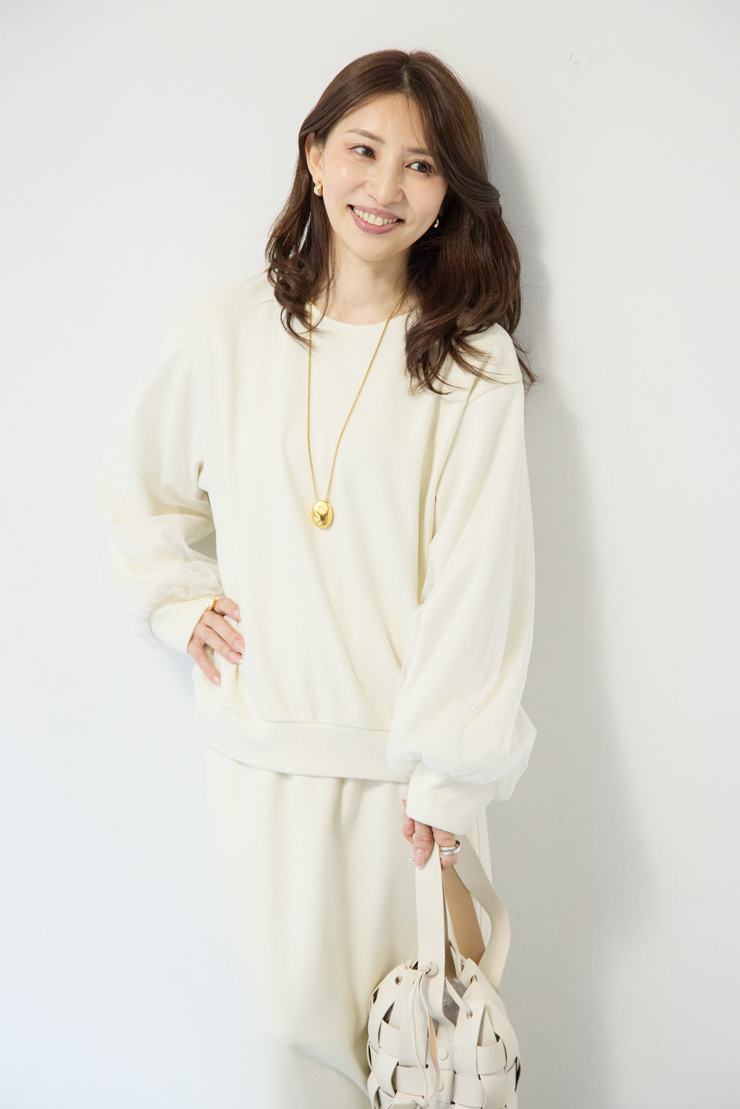 [SET]ニットコーデュロイプルオーバー+ニットコーデュロイストレートスカート(2set)