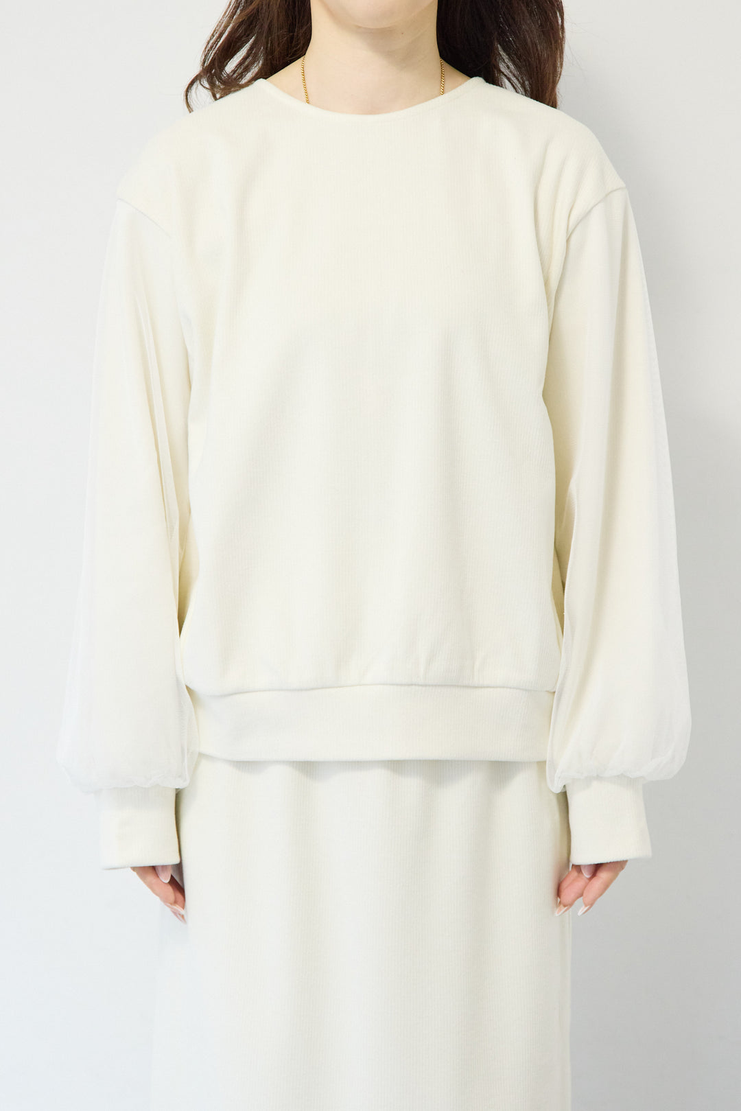 ニットコーデュロイプルオーバー