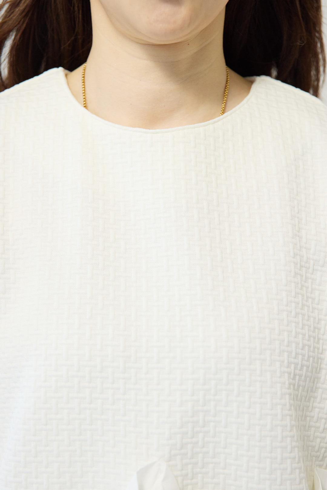 ふくれジャガードフリルヘムプルオーバー