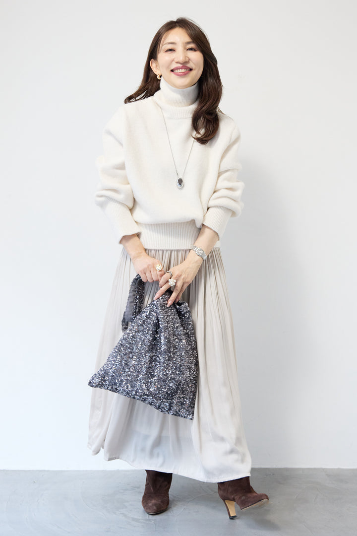 ヴィンテージサテンプリーツスカート