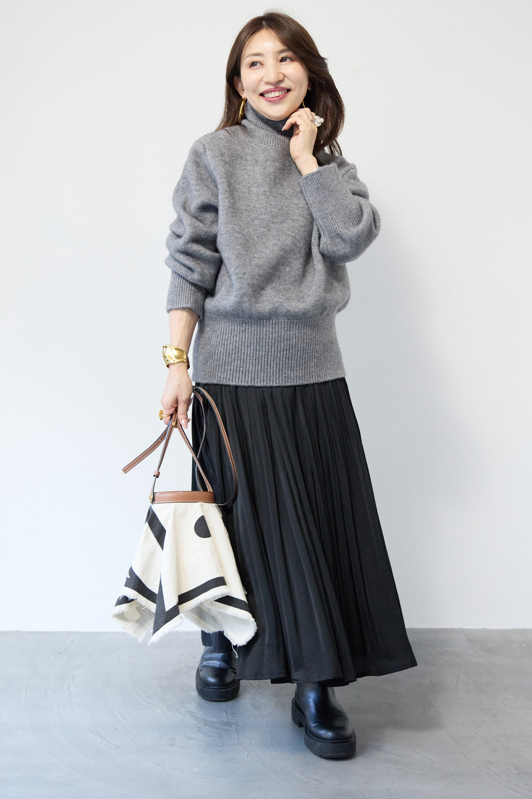 ヴィンテージサテンプリーツスカート