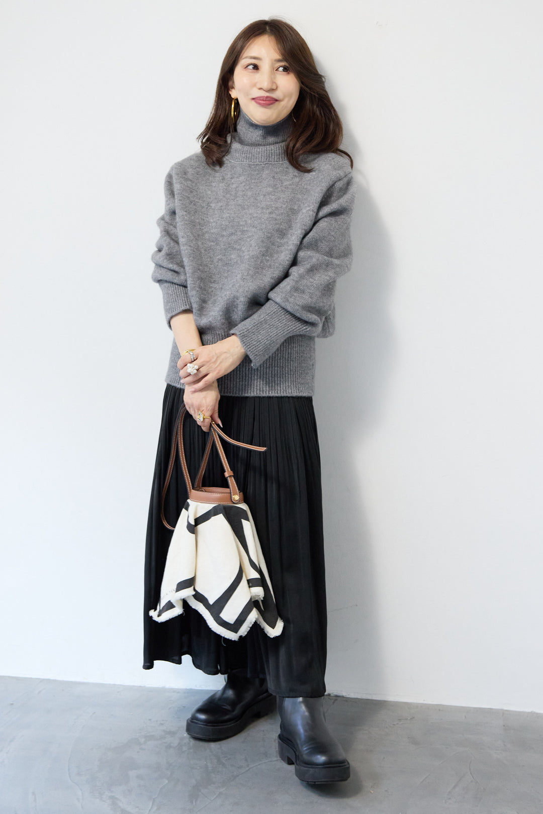 ヴィンテージサテンプリーツスカート