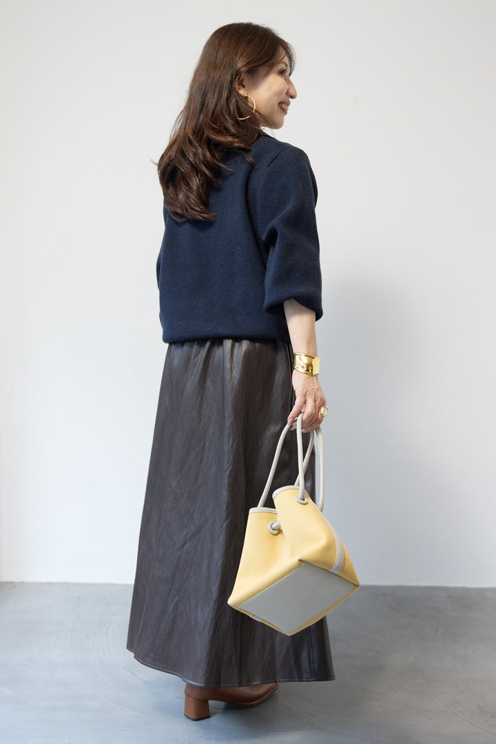 エコレザーフレアスカート