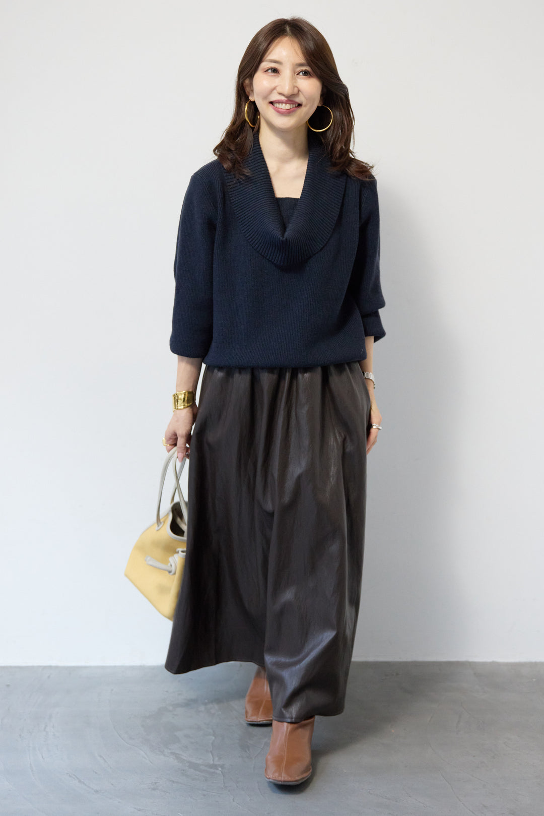 エコレザーフレアスカート