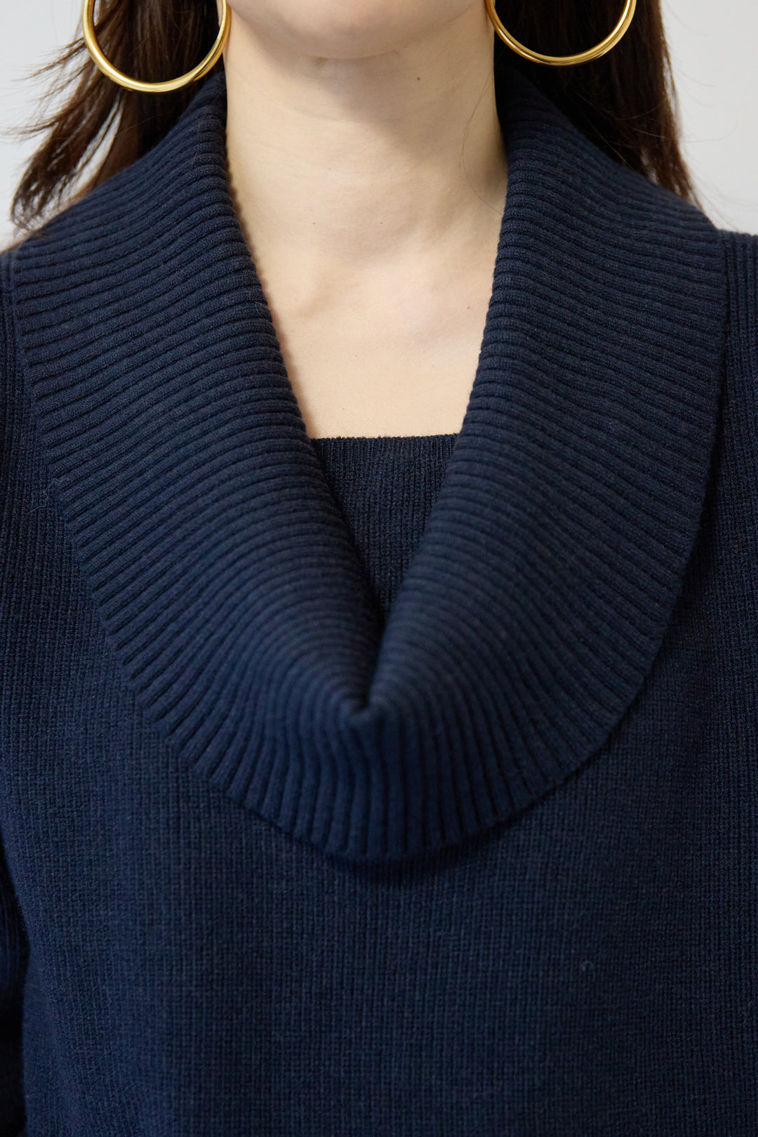 [SET]ショールカラーニットプルオーバー+エコレザーフレアスカート(2set)