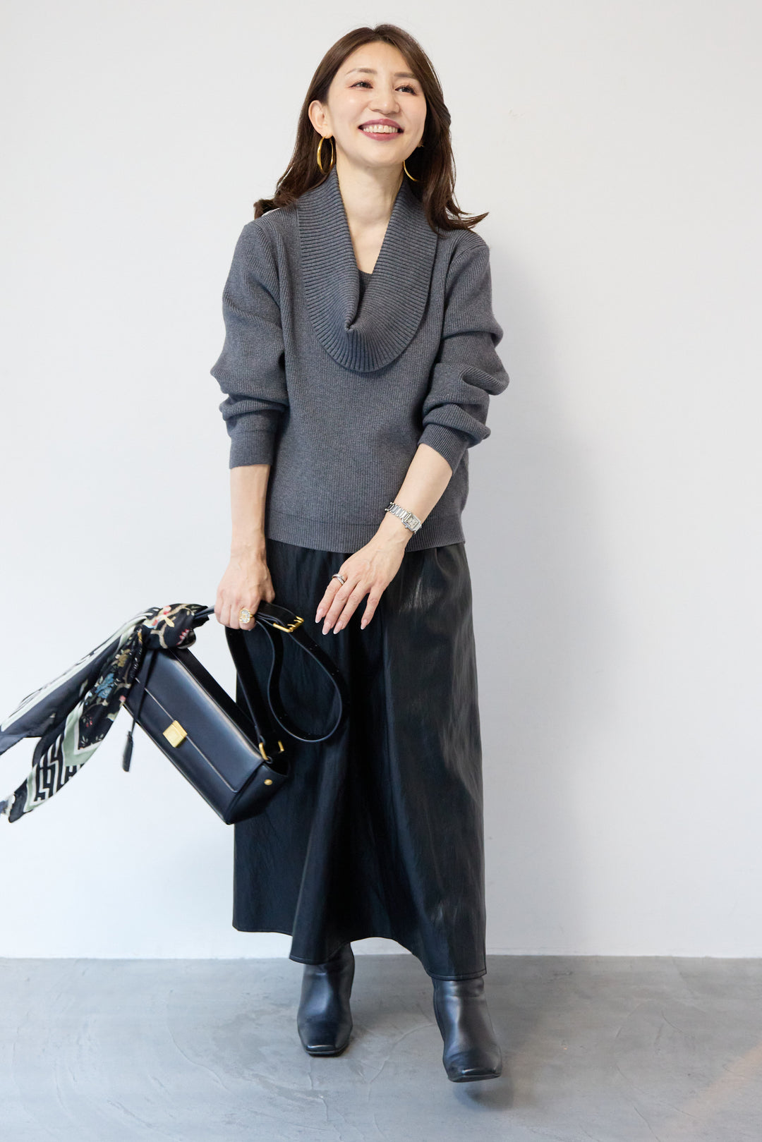 エコレザーフレアスカート