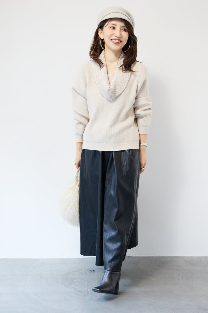 エコレザーフレアスカート