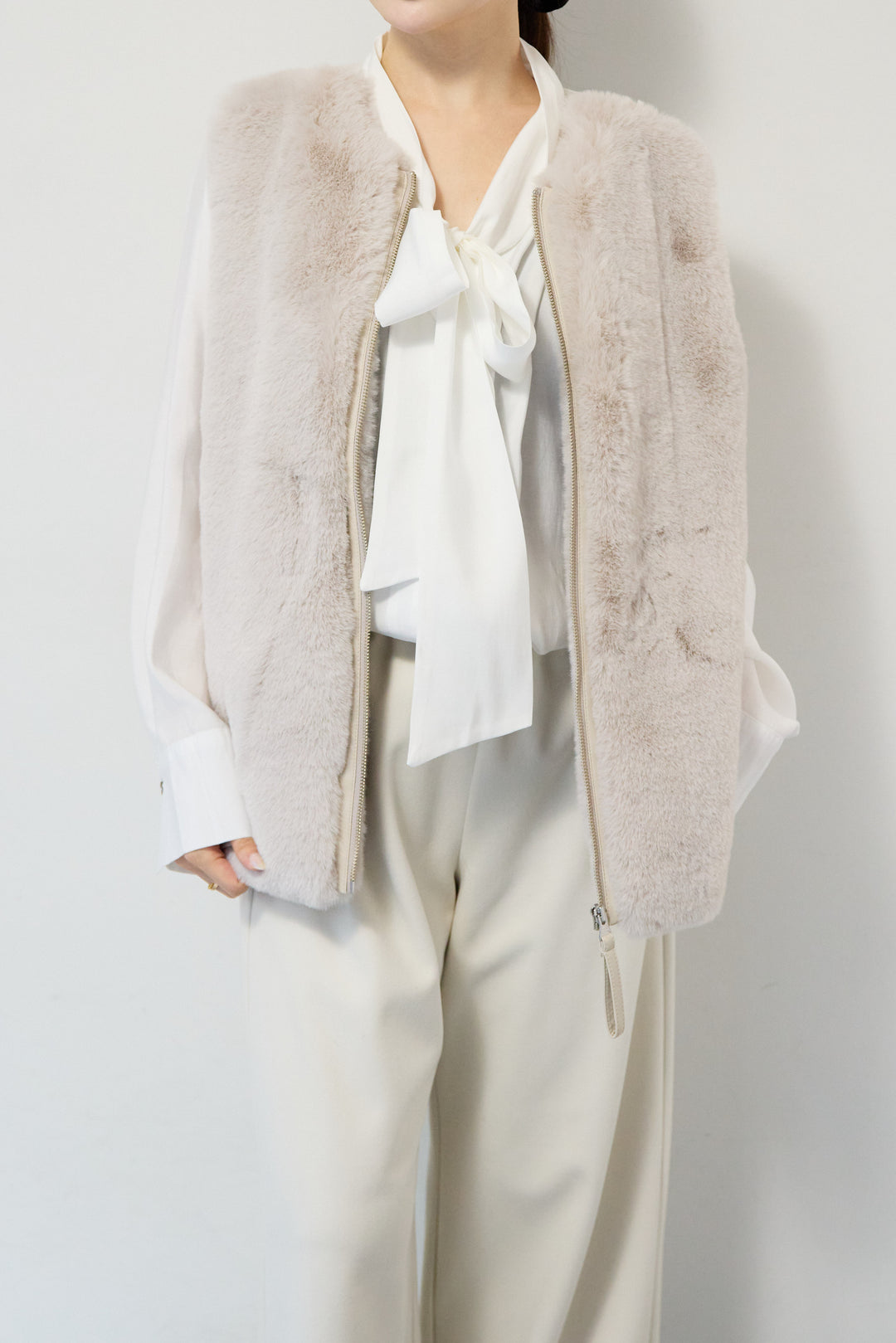 エコファー×ムートンチュニックベスト