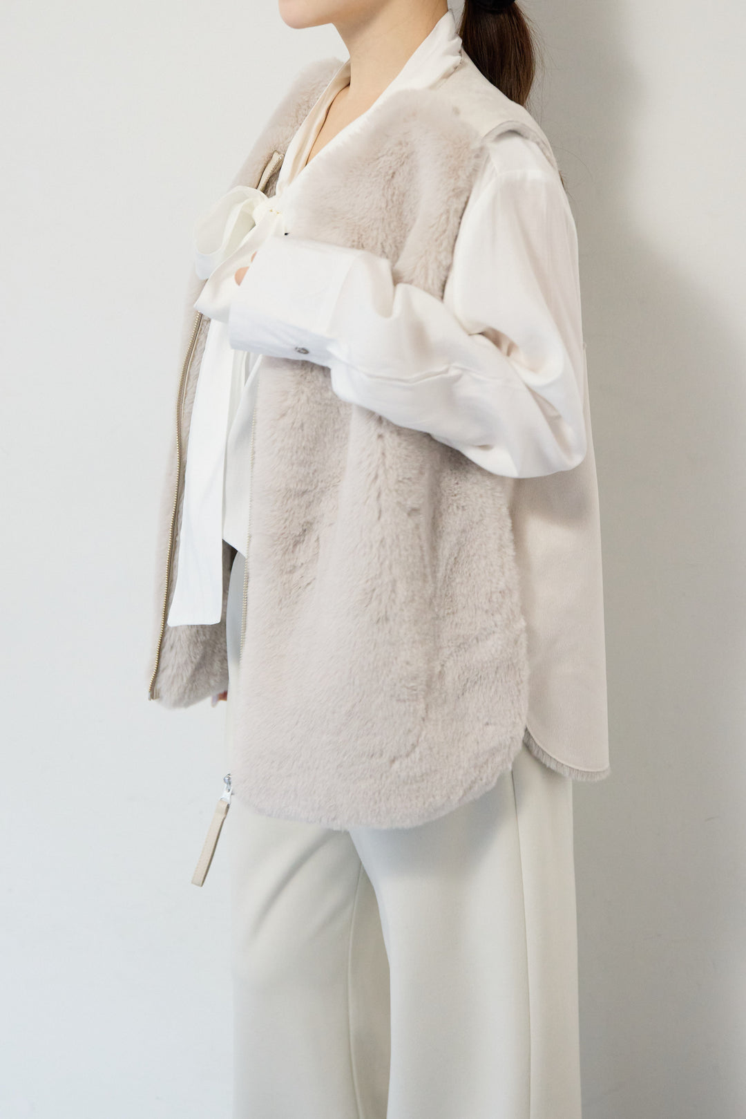 エコファー×ムートンチュニックベスト