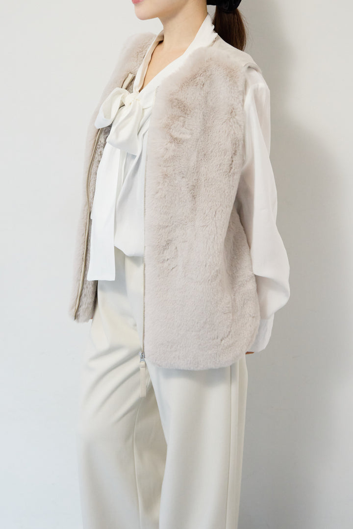 エコファー×ムートンチュニックベスト