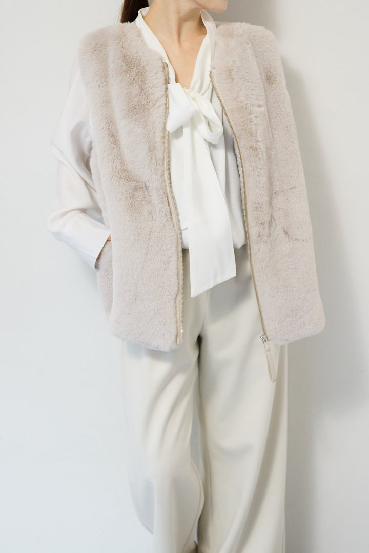 エコファー×ムートンチュニックベスト