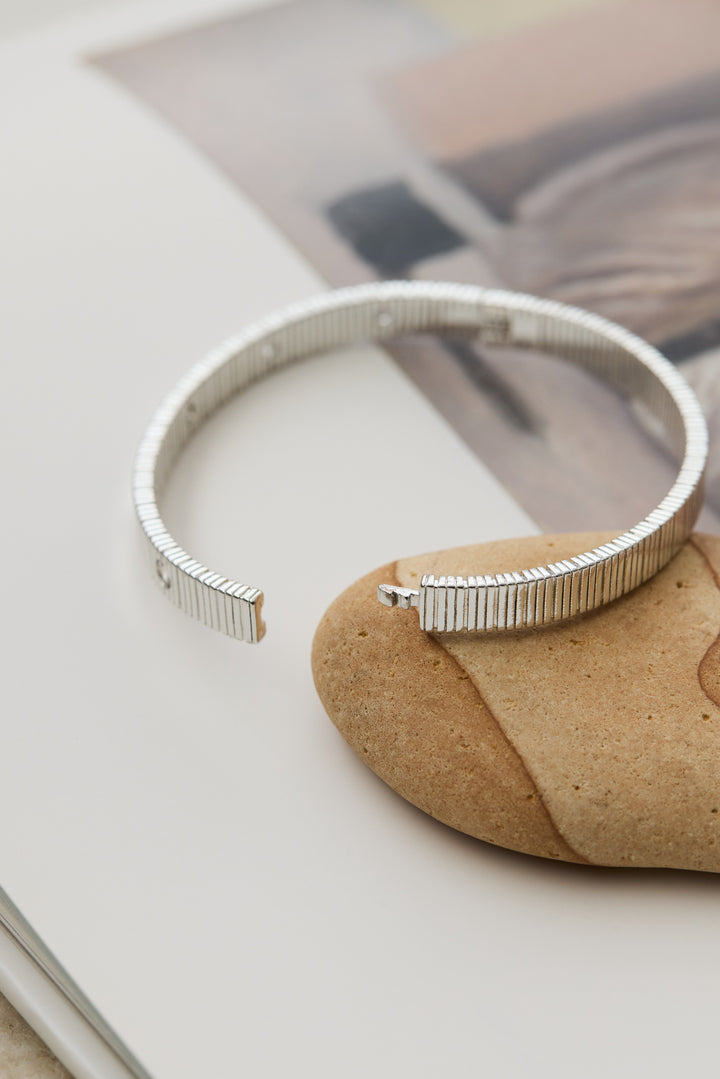 ラインストーンリブバングル