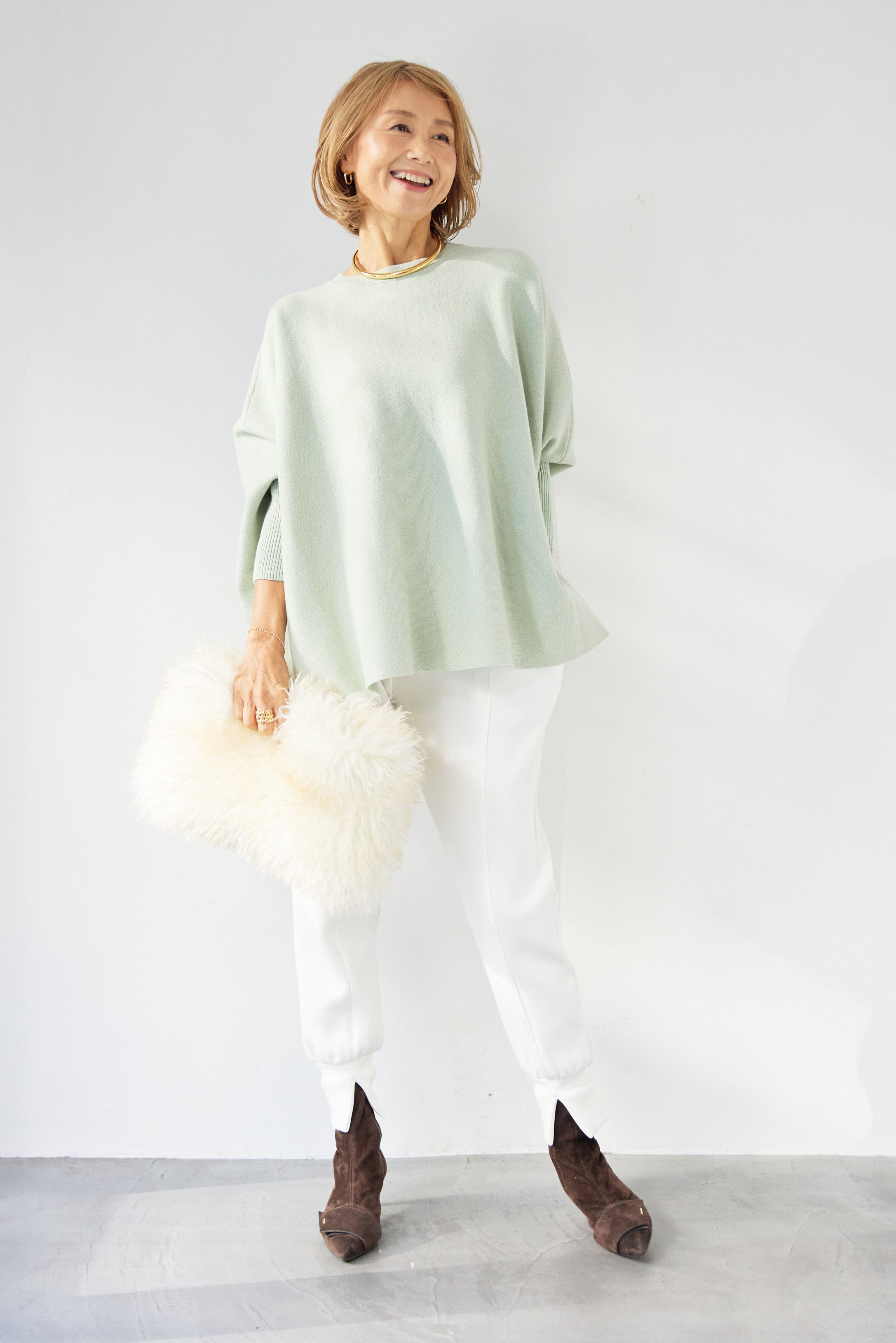 ウォッシャブルポンチョニット – plusotoha