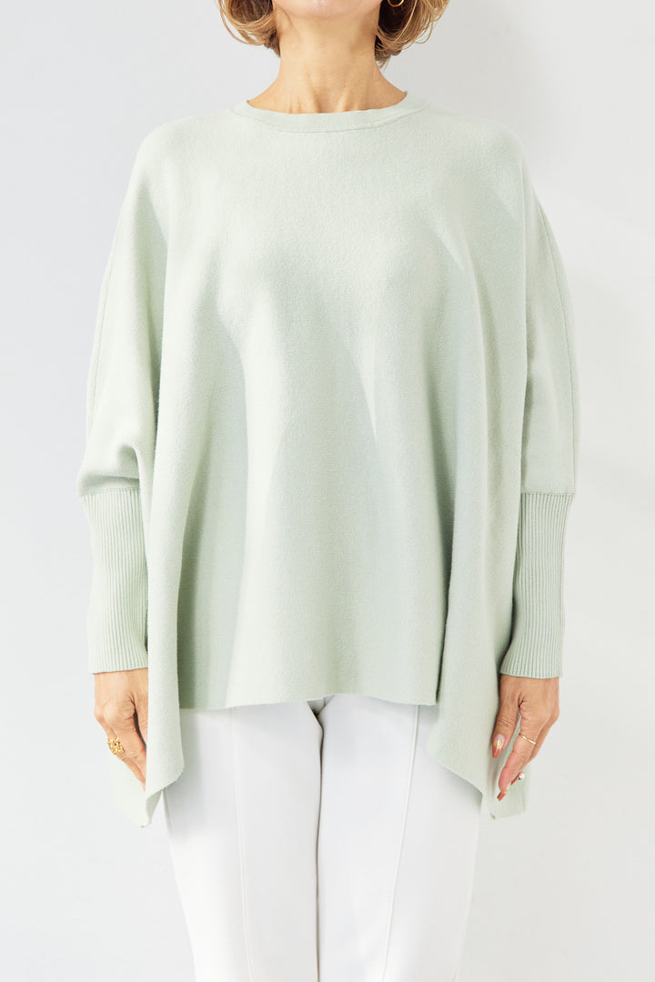 ウォッシャブルポンチョニット