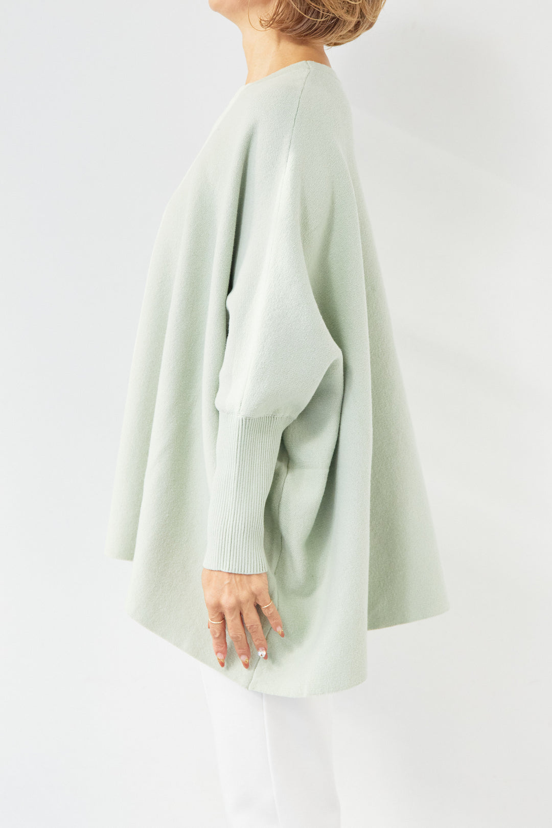 ウォッシャブルポンチョニット