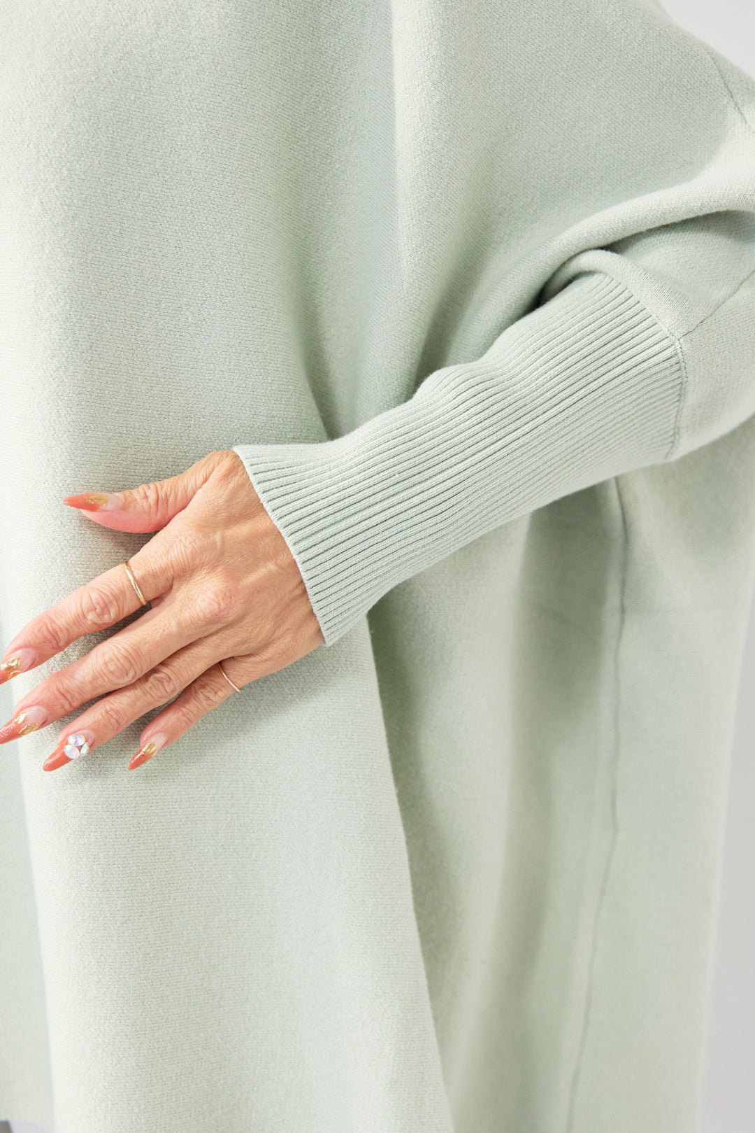 ウォッシャブルポンチョニット