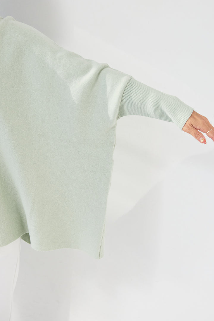 ウォッシャブルポンチョニット