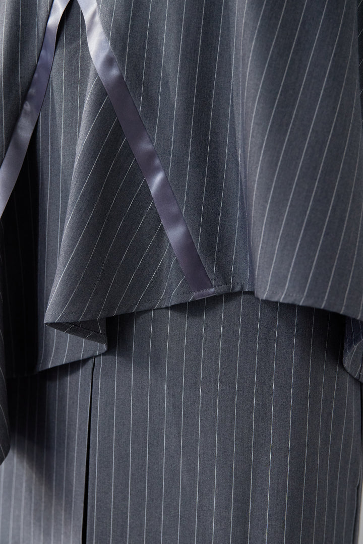 [SET]アシンメトリーストライプジャンスカ+タートルインナー(2set)