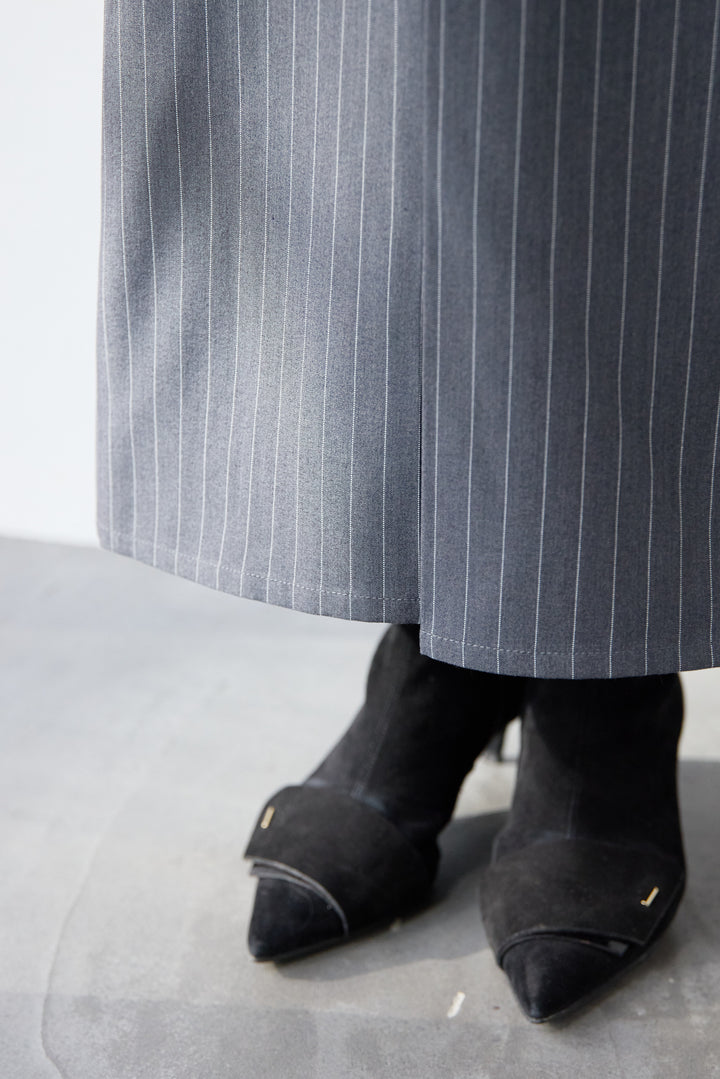 [SET]アシンメトリーストライプジャンスカ+タートルインナー(2set)