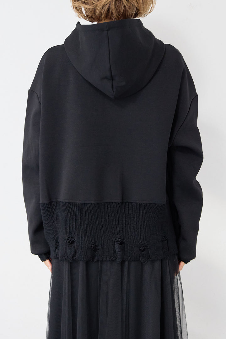 [SET]ダメージヘムデザインフーディ+チュールギャザースカート(2set)