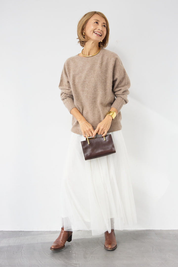 [SET]カシミヤウールニット+チュールギャザースカート(2set)