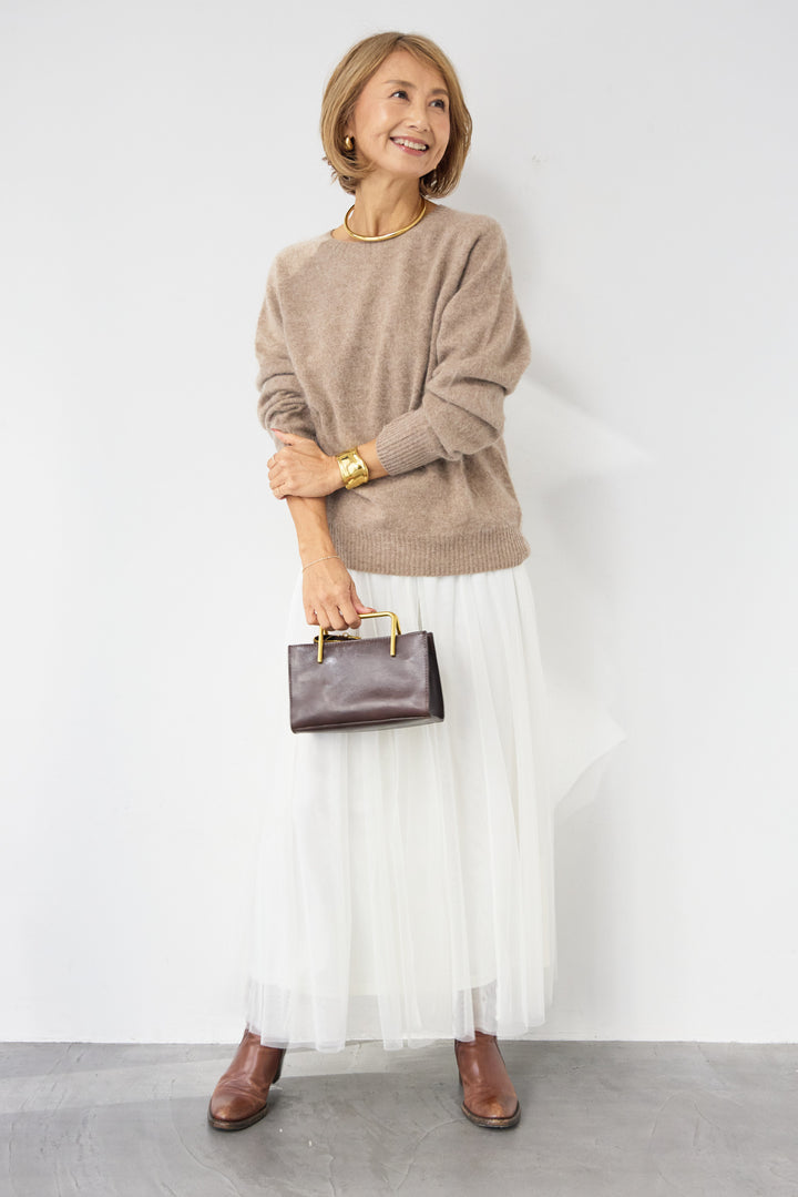 [SET]カシミヤウールニット+チュールギャザースカート(2set)