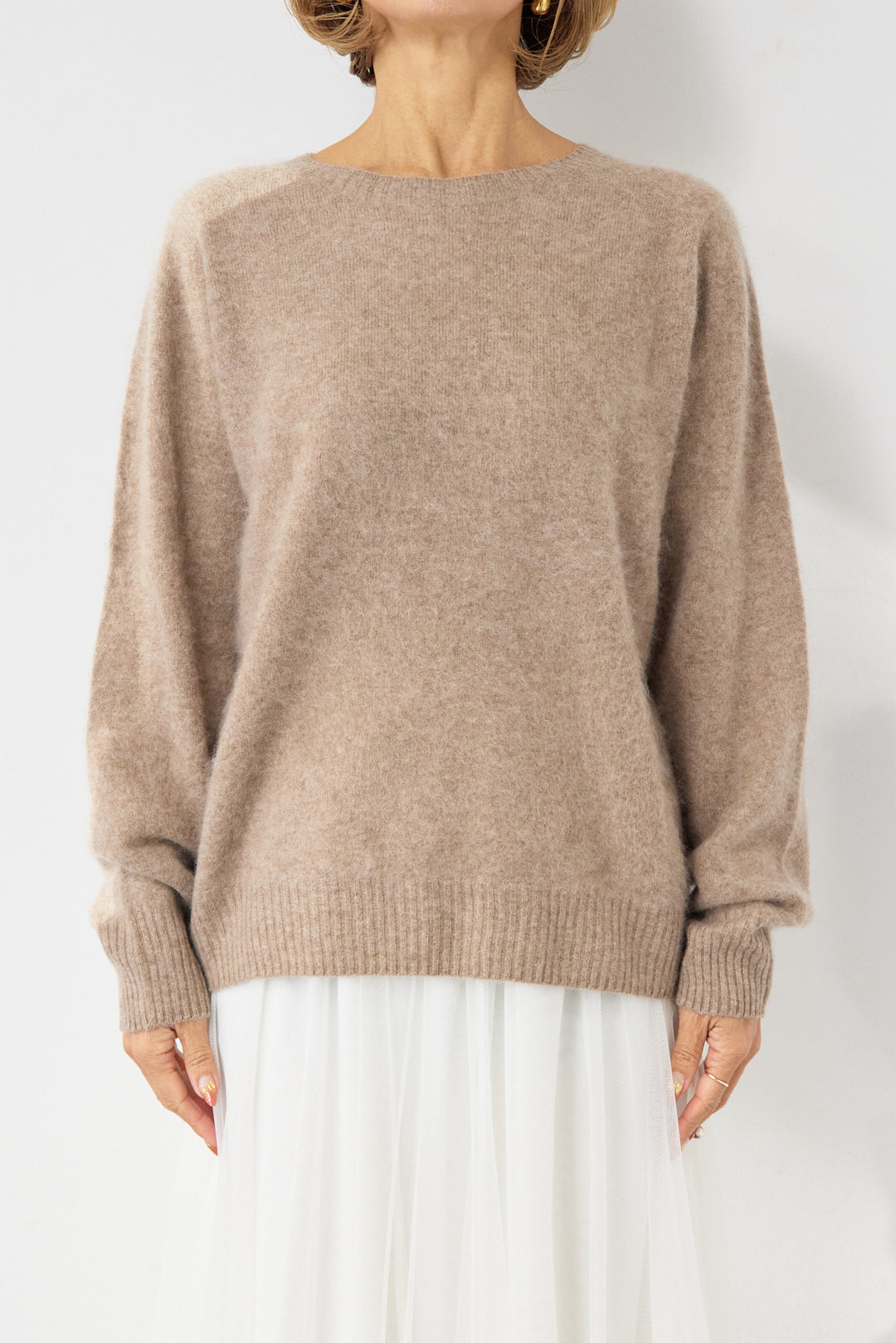 [SET]カシミヤウールニット+チュールギャザースカート(2set)