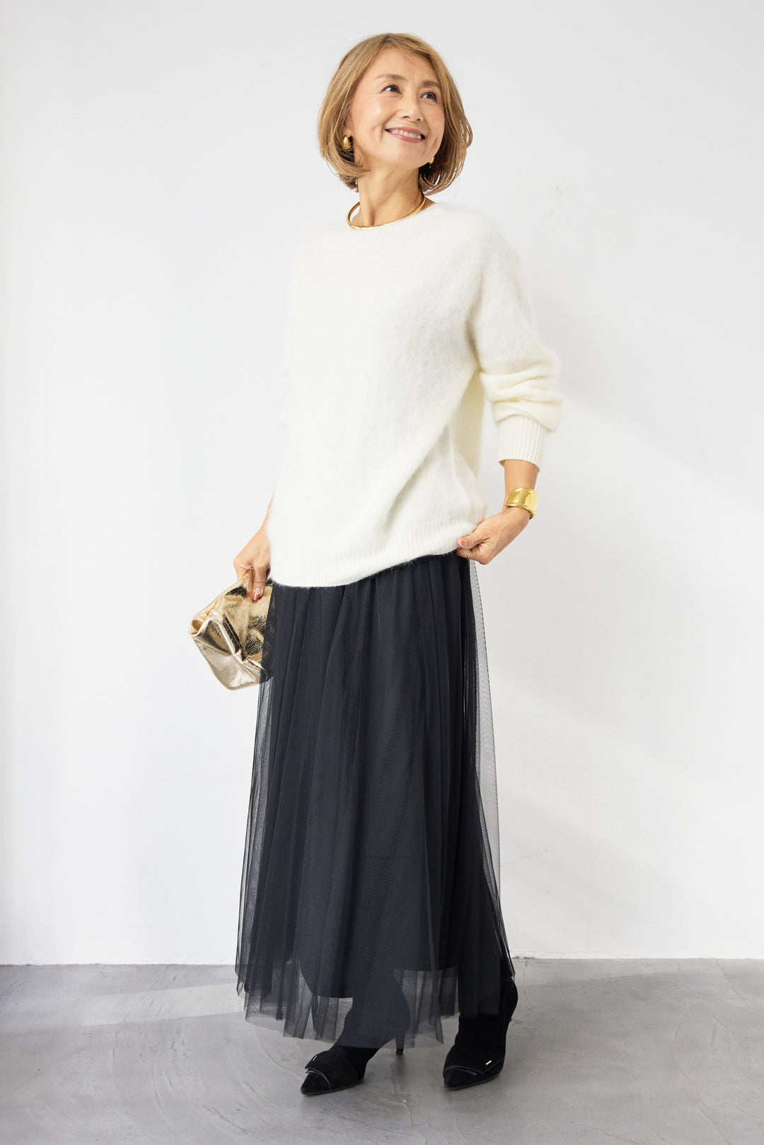 チュールギャザースカート