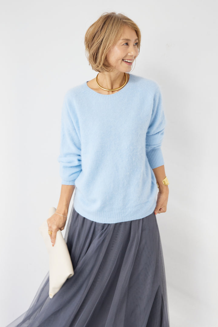 [SET]カシミヤウールニット+チュールギャザースカート(2set)