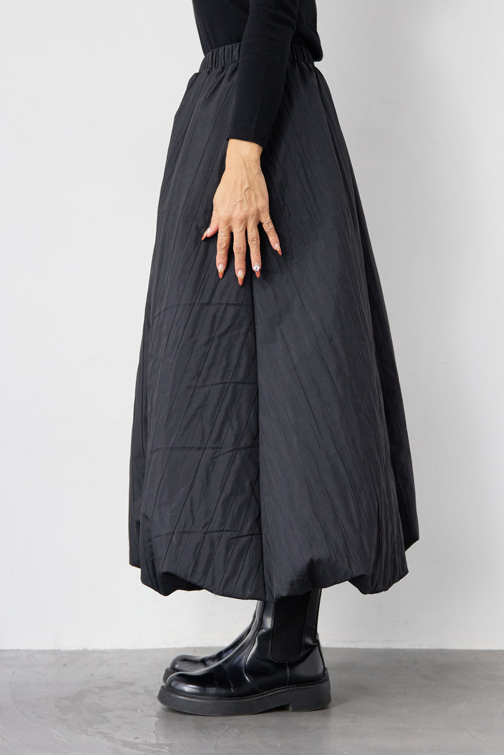 [SET]ロールエッジタートルニット+中綿エアリーバルーンスカート(2set)