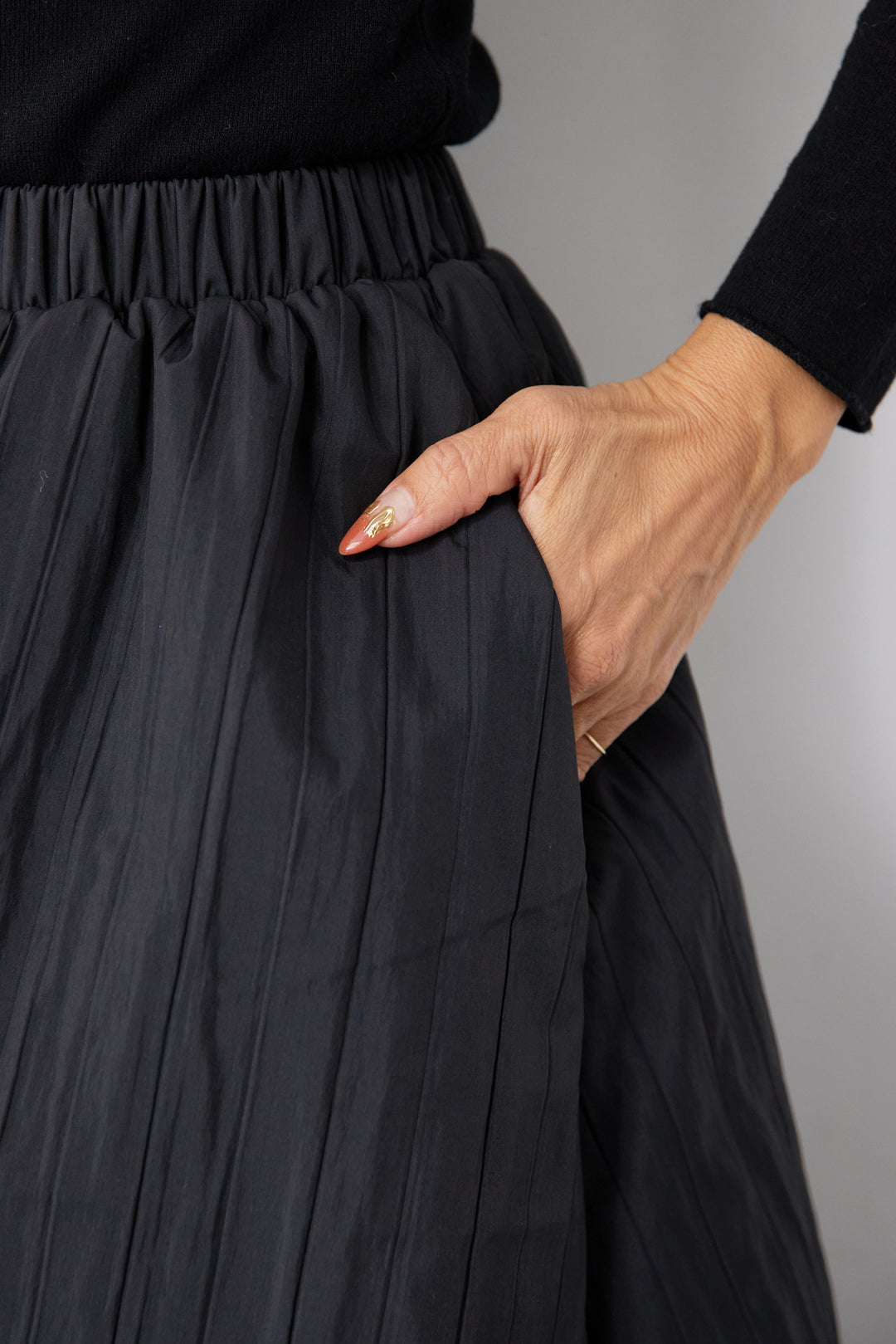 [SET]ロールエッジタートルニット+中綿エアリーバルーンスカート(2set)