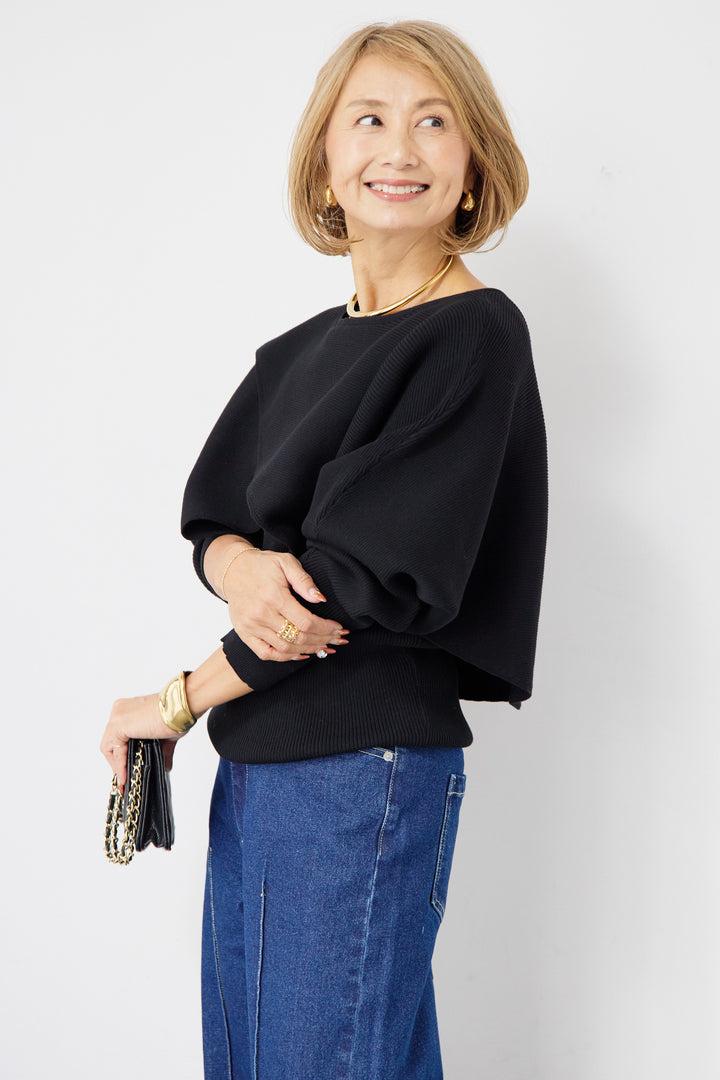 [SET]コットンケープアンサンブル+【倉敷デニム】センターシームワイドデニムパンツ(2set)