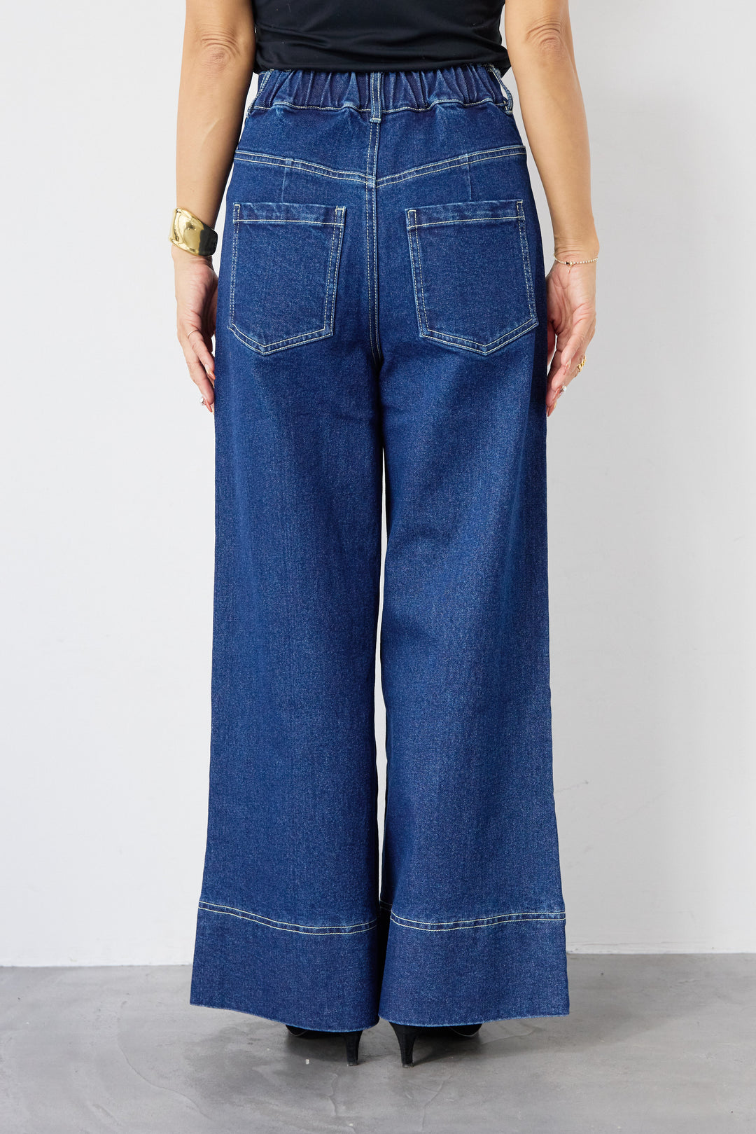 [SET]コットンケープアンサンブル+【倉敷デニム】センターシームワイドデニムパンツ(2set)