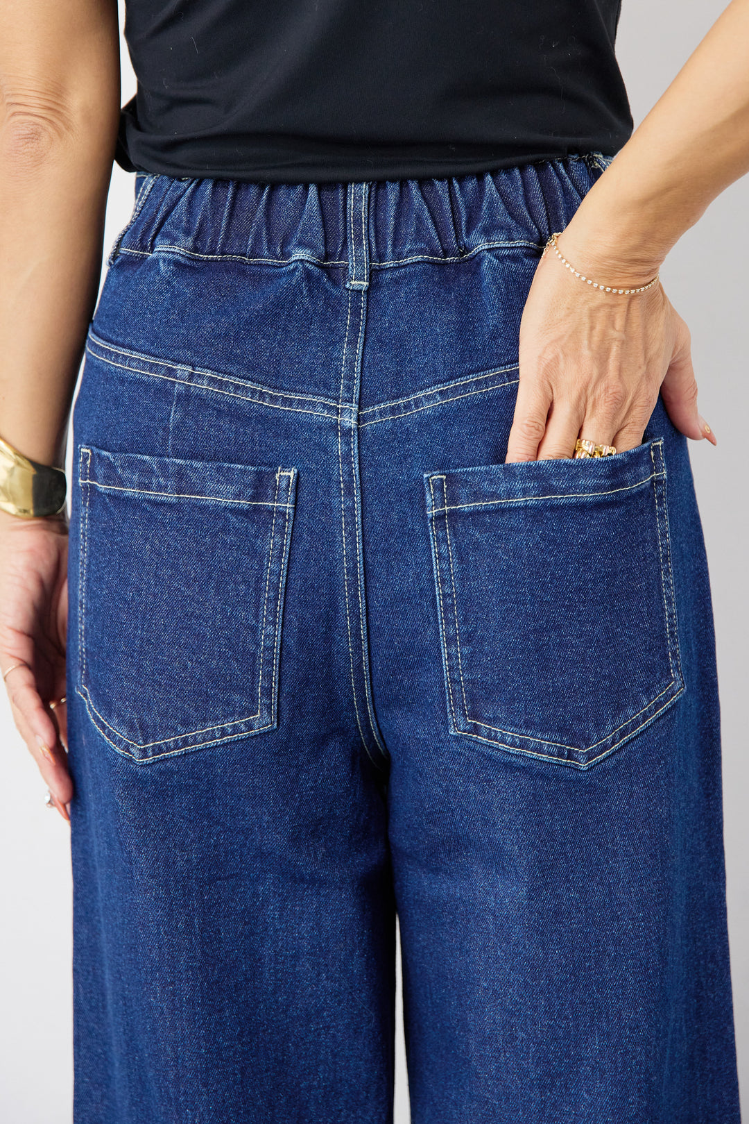 [SET]コットンケープアンサンブル+【倉敷デニム】センターシームワイドデニムパンツ(2set)