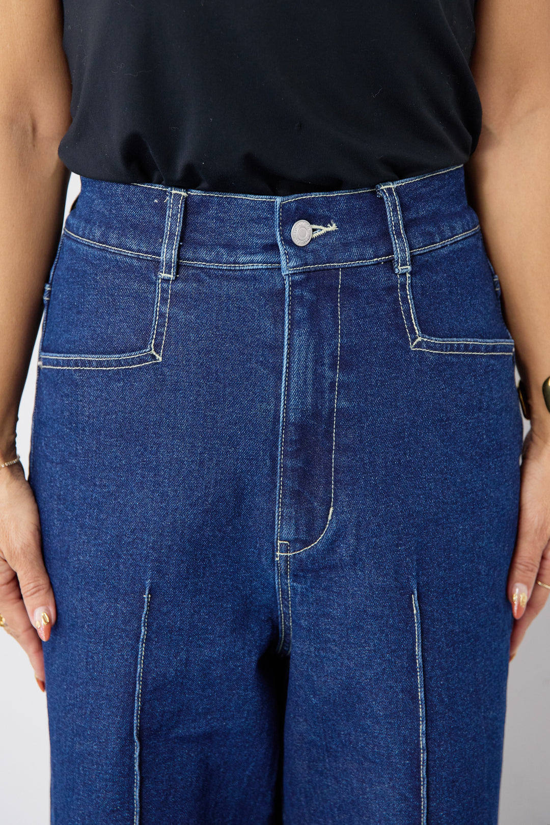 [SET]コットンケープアンサンブル+【倉敷デニム】センターシームワイドデニムパンツ(2set)