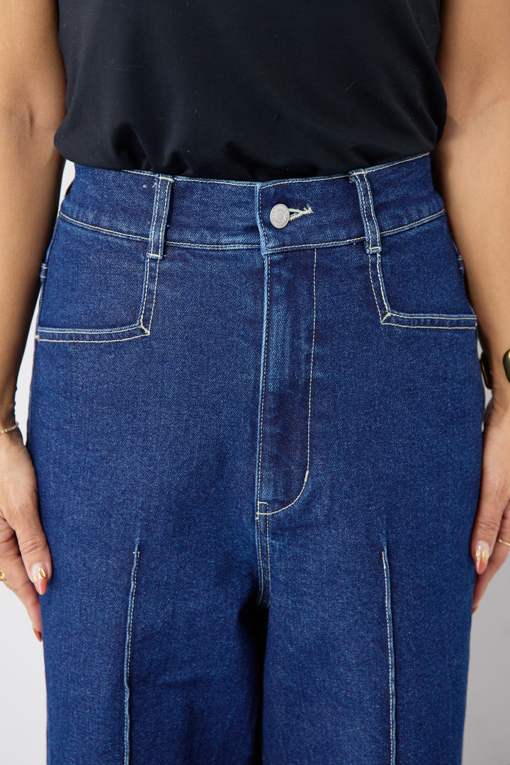 [SET]コットンケープアンサンブル+【倉敷デニム】センターシームワイドデニムパンツ(2set)