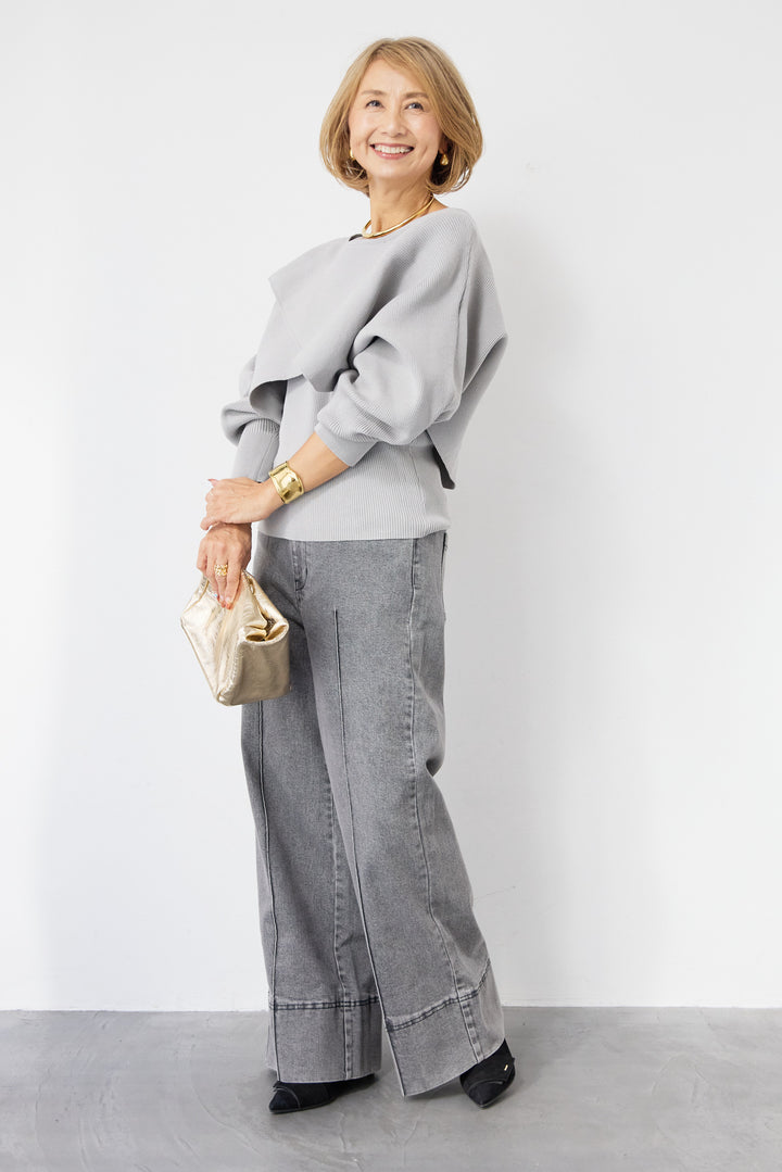 【倉敷デニム】センターシームワイドデニムパンツ