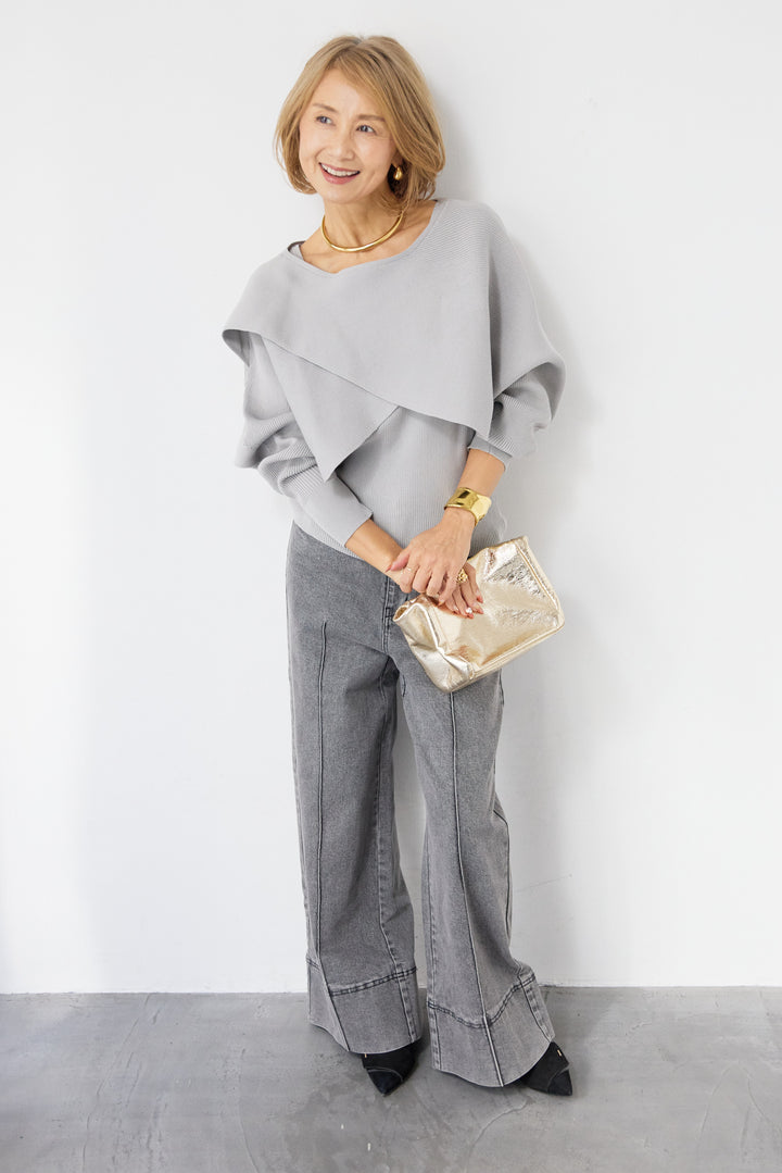 【倉敷デニム】センターシームワイドデニムパンツ