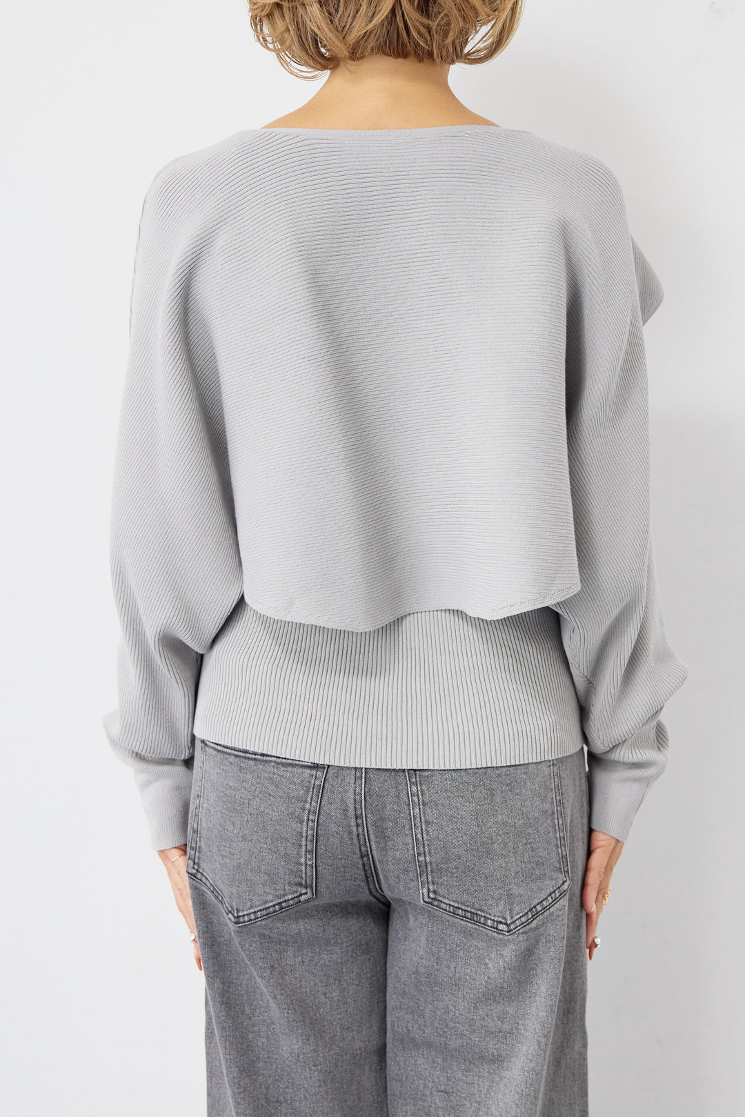 [SET]コットンケープアンサンブル+【倉敷デニム】センターシームワイドデニムパンツ(2set)