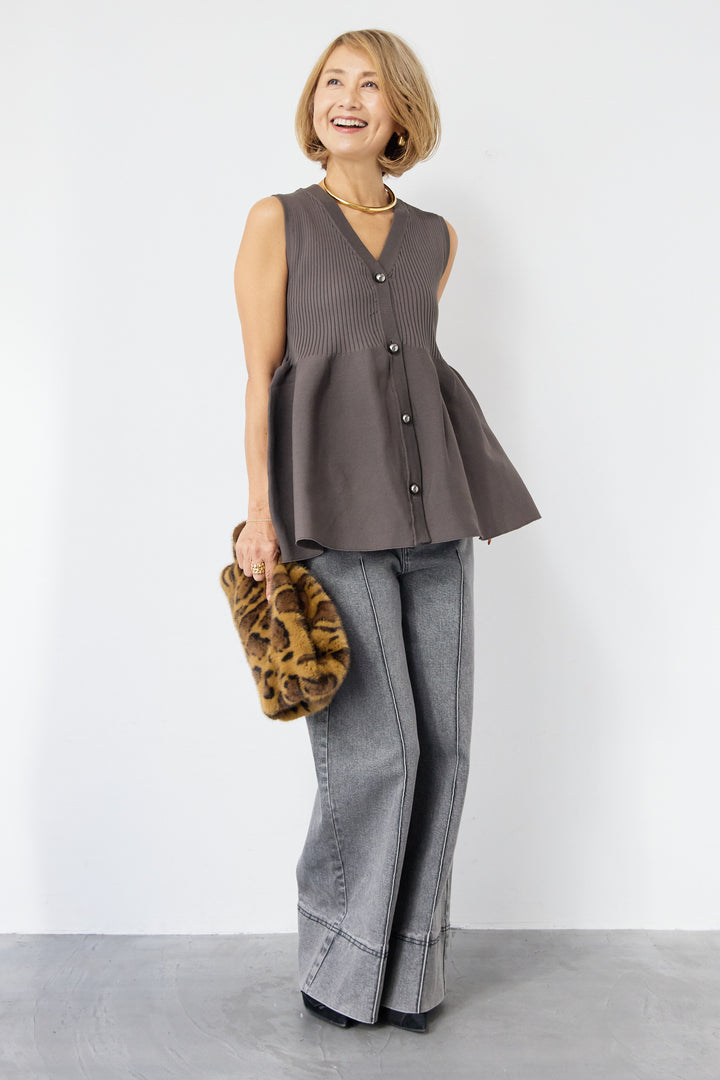 リブペプラムニット