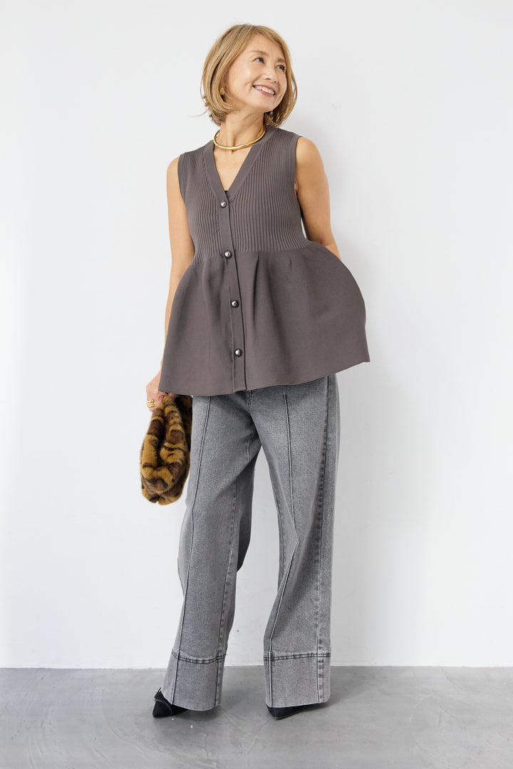 リブペプラムニット