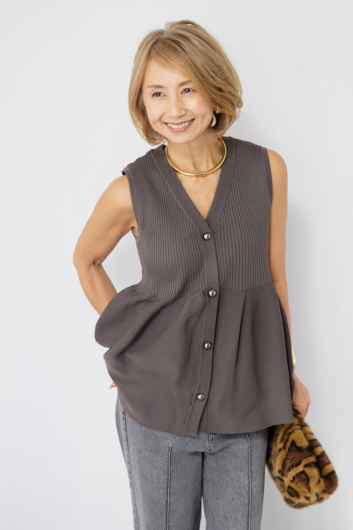 リブペプラムニット