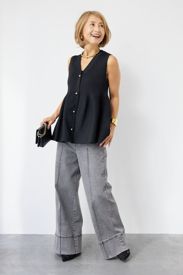 リブペプラムニット