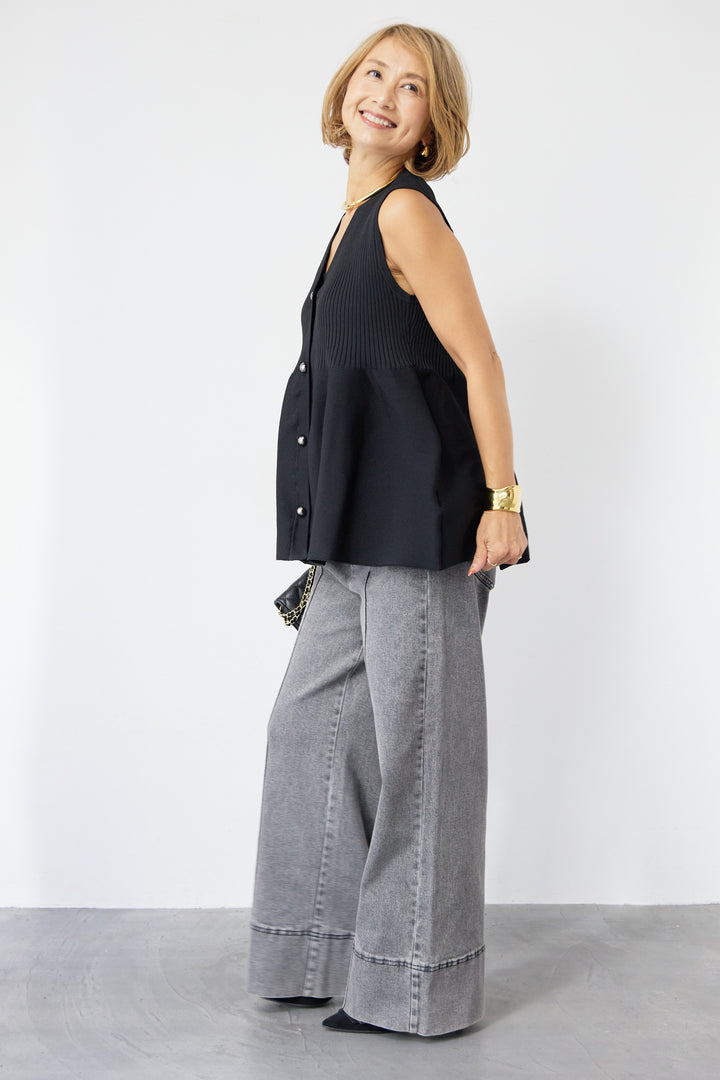 【倉敷デニム】センターシームワイドデニムパンツ