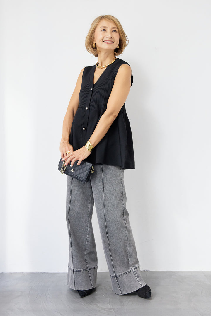 リブペプラムニット