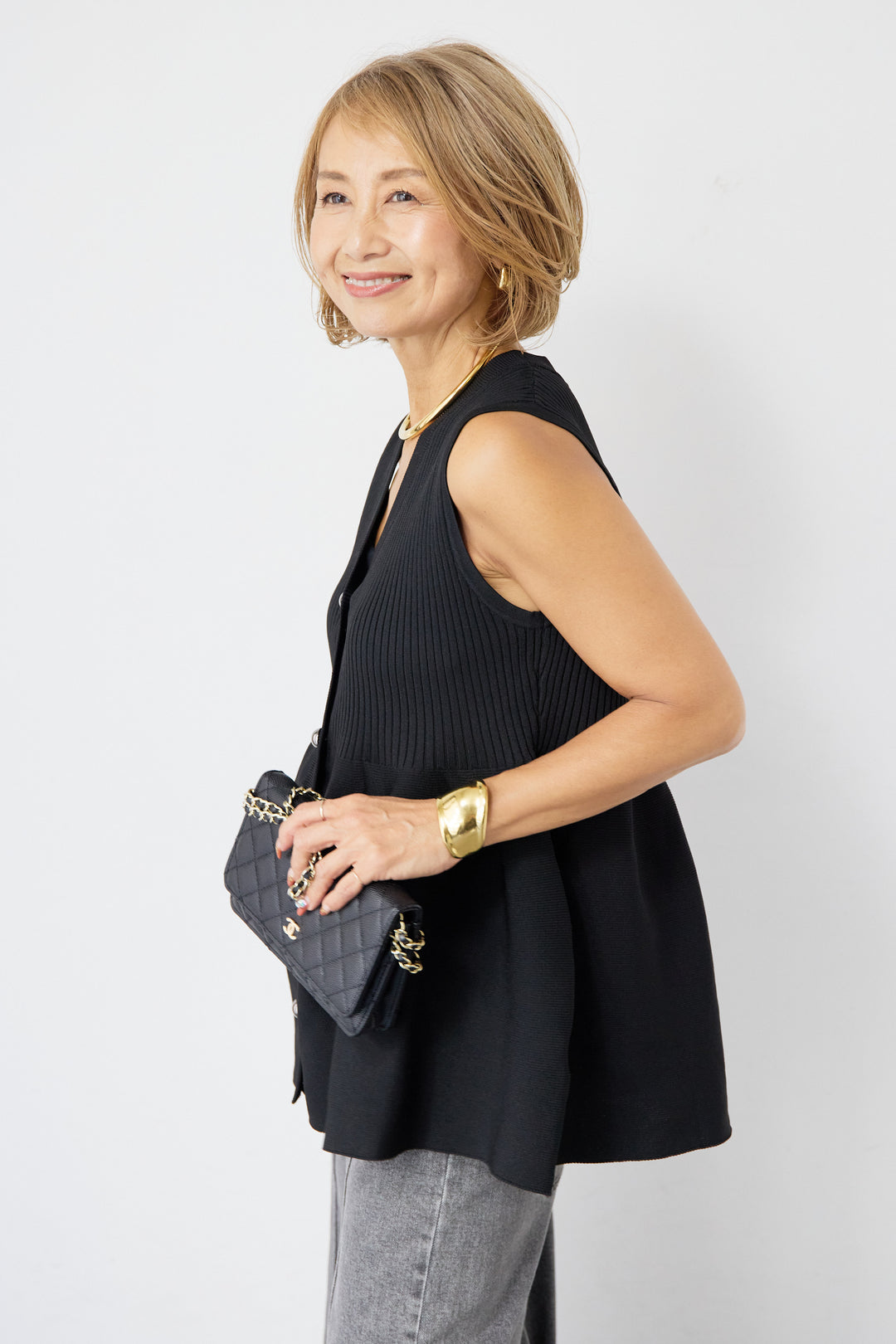 リブペプラムニット