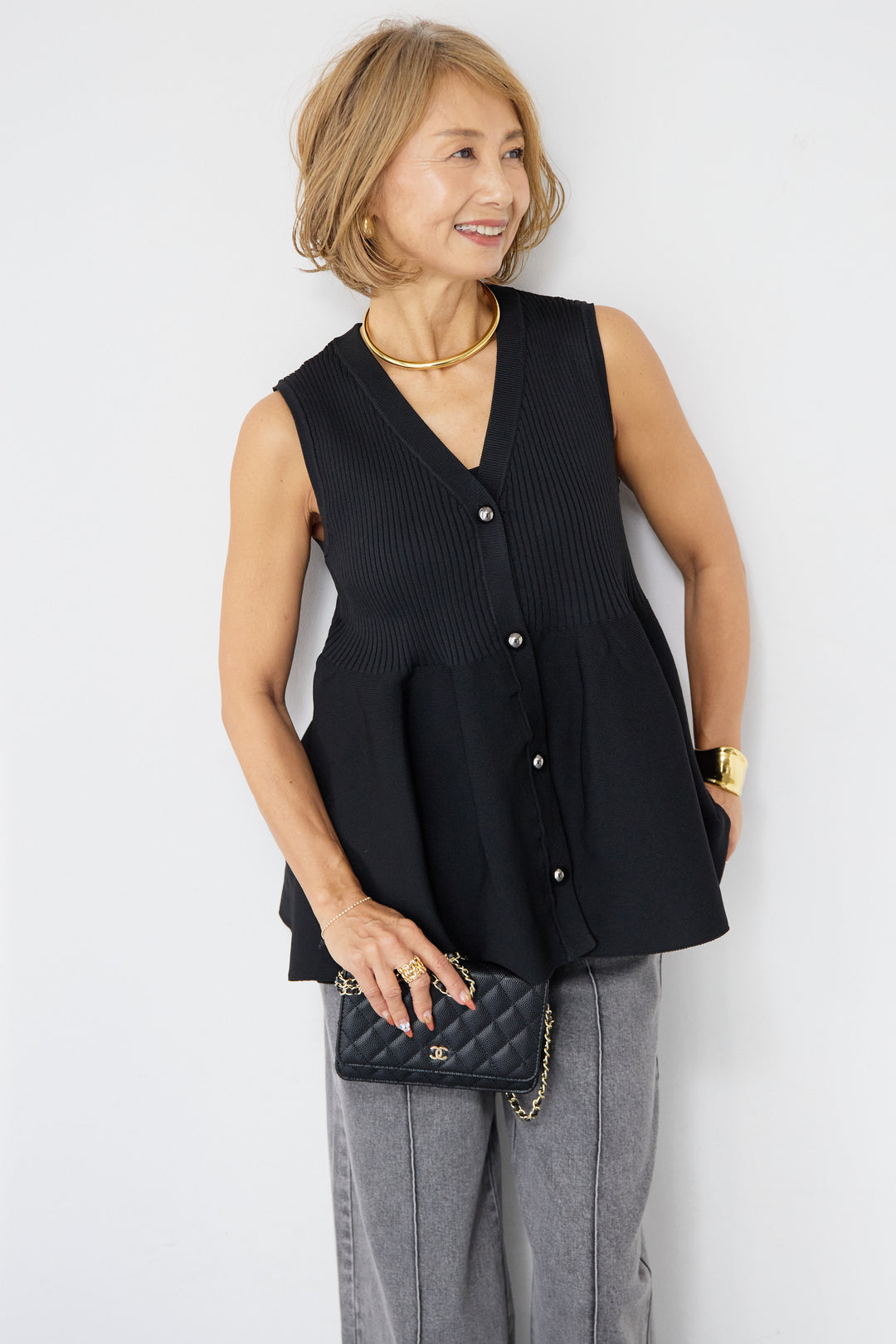 リブペプラムニット